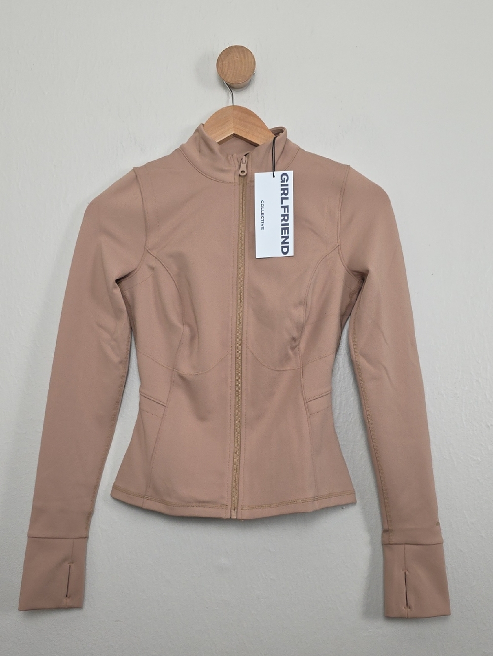 NWT Girlfriend Collective Compression Full Zip Track Jacket Nude XS